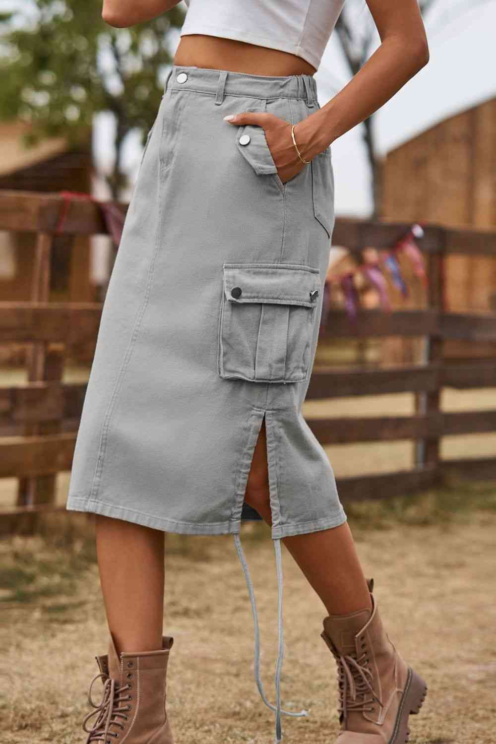 Drawstring cargo skirt best sale